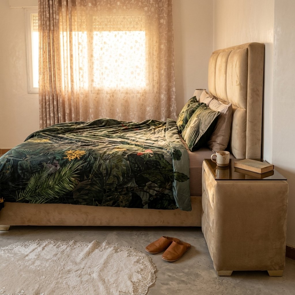 Bedroom view inside HiTanger Downtown Gem.