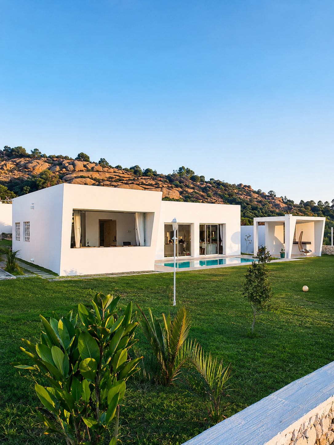 Villa La Belle Vue exterior with garden and pool near Route Achakkar.